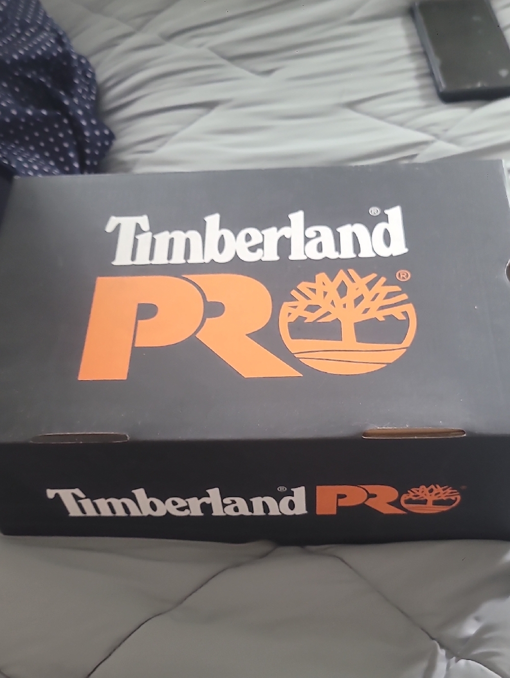 Timberland Black and Orange PR Logo Shoe Box